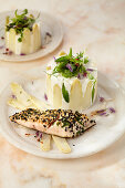 White Asparagus Mousse with Sesame Char