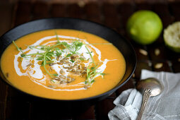 Pumpkin soup with Thai flavours