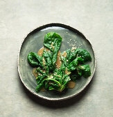 Spinach in Miso dressing with sesame seeds (vegan)