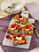Cherry-coconut butter cake