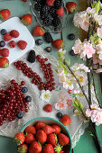 Still life with summer berries
