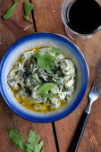 Gnocchi with arugula and sage butter