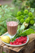 Springtime drink with wild herbs, fruits and nuts