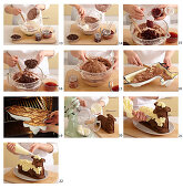 Schokoladen-Osterlamm mit Preiselbeeren und Sahne zubereiten