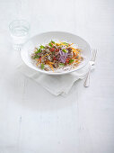 Rice noodle salad with turkey and lime chili dressing