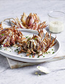 Blooming onions with warm cider cheese sauce (Air fryer)