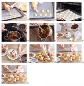 Caramel cream puffs with almonds - step by step