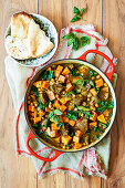 Spicy lamb curry with spinach and sweet potatoes