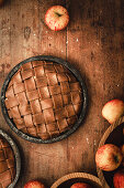 Apple Pie on rustic wooden base