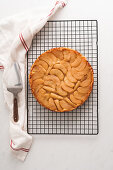 Tarte Tartin on a cooling rack