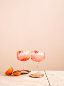 Champagne punch with blood oranges