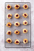 Almond and raspberry thumbprint cookies