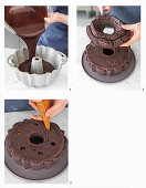 Schokoladen-Bundt Cake mit Marmeladenfüllung zubereiten