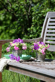 Small bouquets of vetches and elderflowers