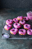 Donuts with violet icing