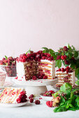 Raspberry honey cake layer cake