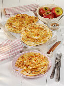 Sweet tarte flambée with apple slices