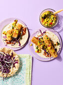 Fischstäbchen-Tacos mit Rotkohl