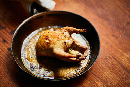 Oven-roasted quail