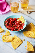 Tortilla chips with tomato salsa