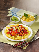 Meatloaf goulash with fusilli