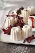 Yoghurt pannacotta with roasted plums