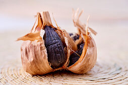 Black garlic marinated with seawater