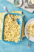 Microwave three-cheese macaroni