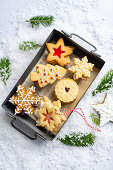 Assorted Christmas cookies on a tray