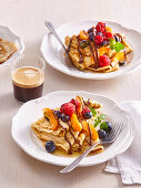 Crepes with chocolate and fresh fruit