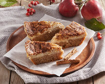 Slices of apple cheese cinnamon pie