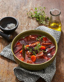 Beef stew with beetroot