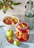 Apfelkompott mit Zimt und Cranberries