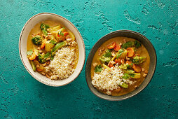 Vegan peanut curry with couscous
