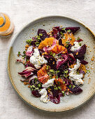 Beetroot salad with blood oranges and burrata