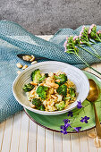 Coconut curry with rice pudding and broccoli