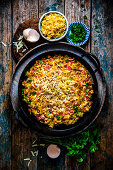 Noodle ham bake with Emmental cheese