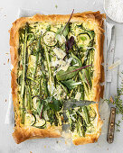 Spring filo tart with asparagus