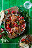 Chicken in white wine and redcurrants