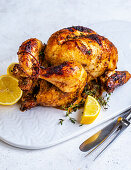 Roasted chicken from the hot air fryer