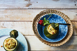 Stuffed round courgettes with couscous