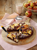 Flourless apple and chocolate cake with Swiss chocolate and hazelnuts