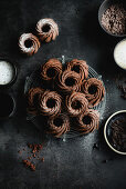 Mini chocolate bundt cakes