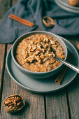 Carrot cake oatmeal with walnuts