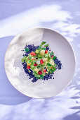 Raita of green and white asparagus