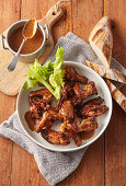 Chicken wings in beer marinade