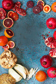 Winter ingredients - celeriac, blood oranges, pomegranate