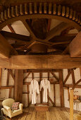 Ensuite bathroom in converted windmill with comb wheel