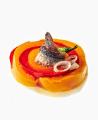 Red and yellow peppers with anchovies