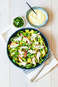 Chicken salad with apple and mango